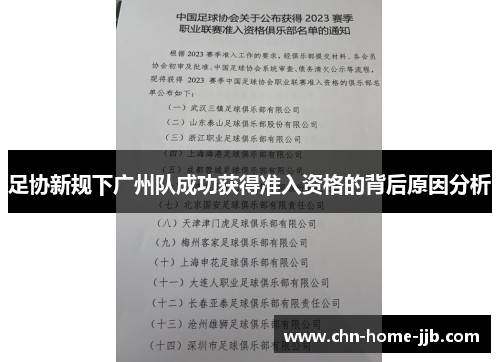 足协新规下广州队成功获得准入资格的背后原因分析